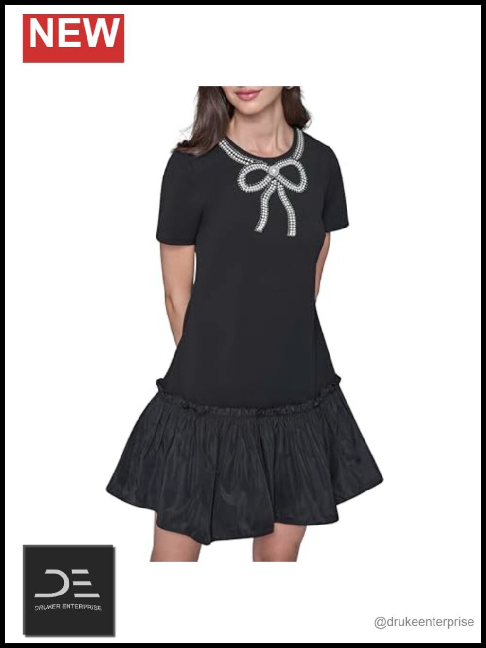 Embellished Scuba Crepe Dress